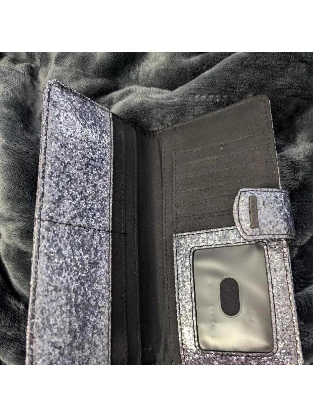 Women's Silver Wallet clutch sparkles glittery sparkly date night travel fun euc - Picture 4 of 4